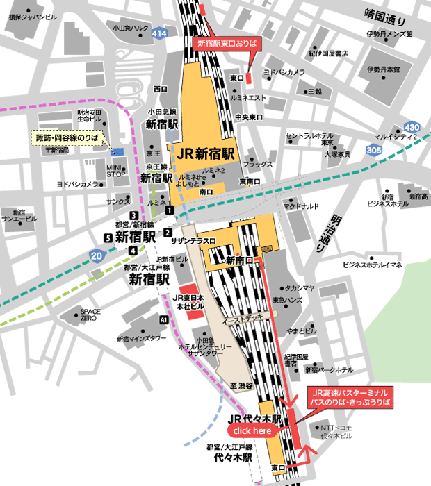 JR新宿駅全体地図