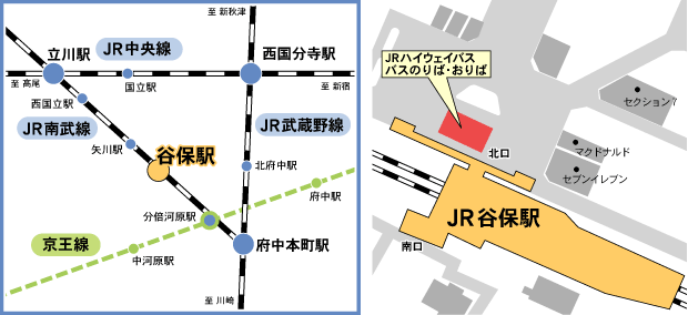 JR谷保駅全体地図