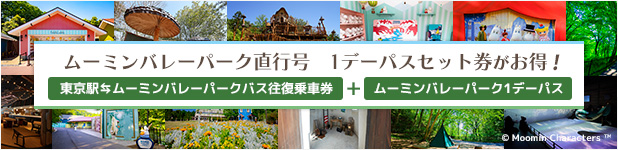 ムーミンバレーパーク直通号 1デーパスセット券がお得！